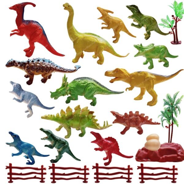 FunBlast Dinosaur Figures Play Set - 14 Pcs Dinosaur World Animals Toys for Kids - Best Birthday Return Gifts