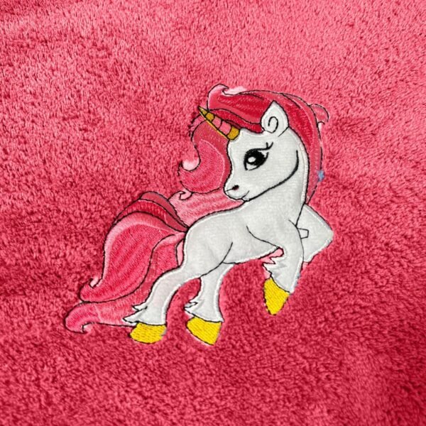 Microfiber Kids Bath Towels Quick Dry Super Absorbent Super Soft Bath Towel for Babies Toddler-Baby Towel for Boys and Girls (Red (Unicorn Design), Pack of 1) - Image 2