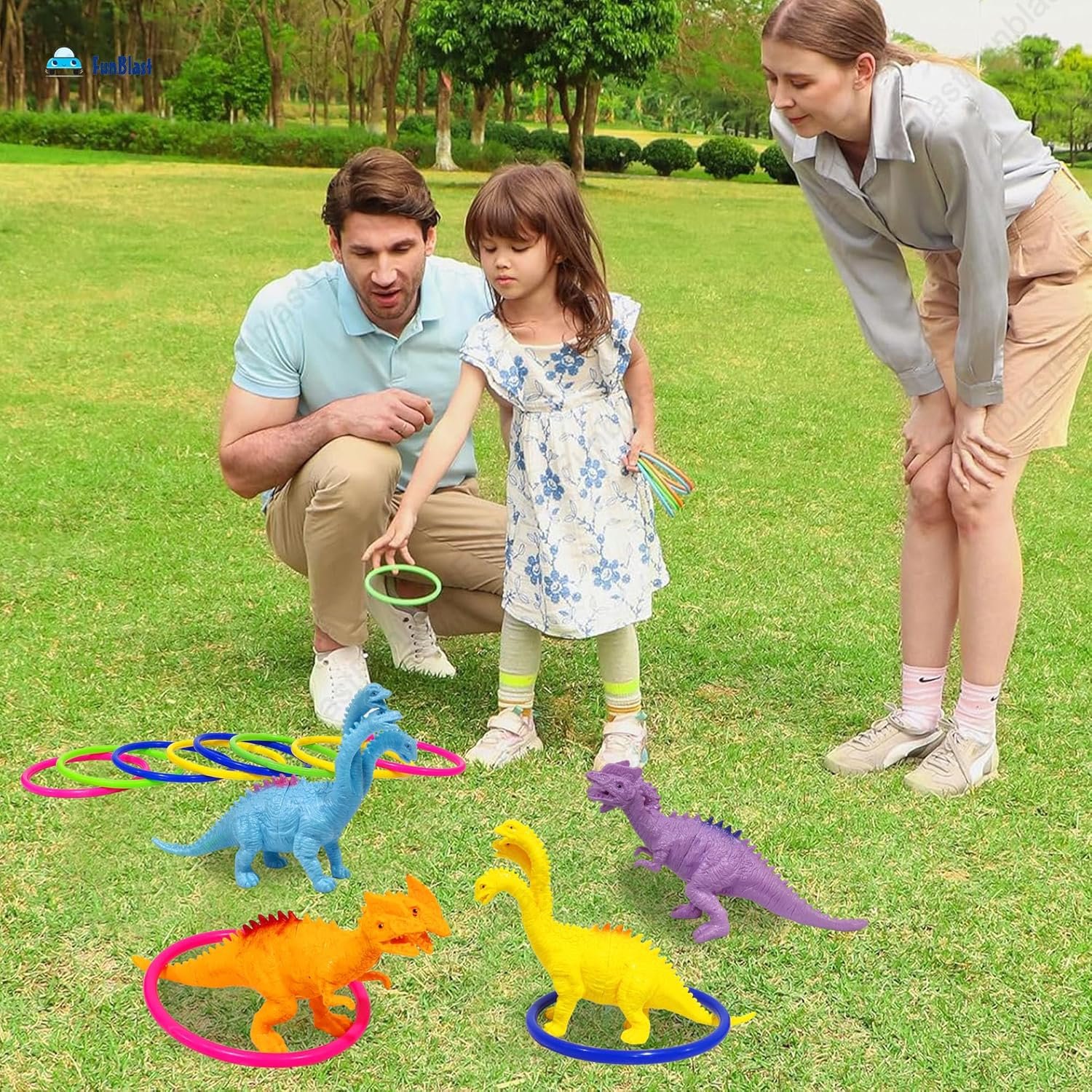 FunBlast Dinosaur Ring Playset Toys - Dinosaurs Animals Figures Toys Set for Kids, Boys, Realistic Dinosaur Toys, Pretend Play Toys for 3+ Years Old Kids, Boys, Girls - Image 2
