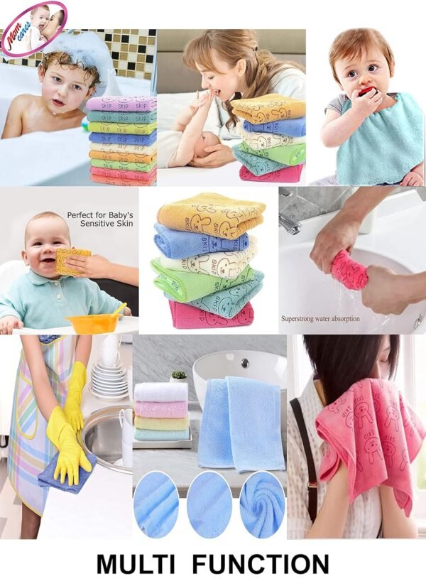 MOM CARE Microfibre Bath Towels for Kids -Extra Soft/Quick Dry/Strong Water Absorbent/Bathing Towel Boys and Girls Pack of 2Multi Color 5 Years+ - Image 5