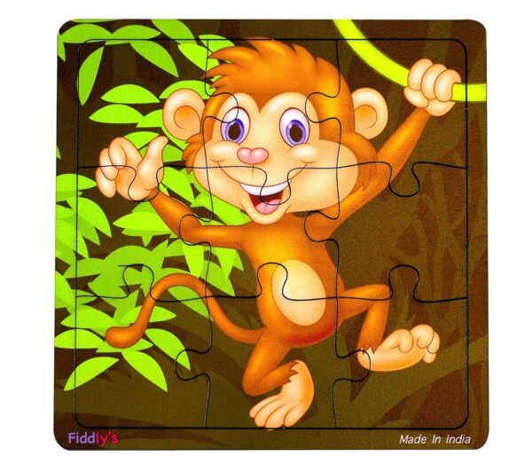 Fiddlys Wooden Paperless Jigsaw Puzzle for Children - Pack of 3-9 Pieces - Image 3