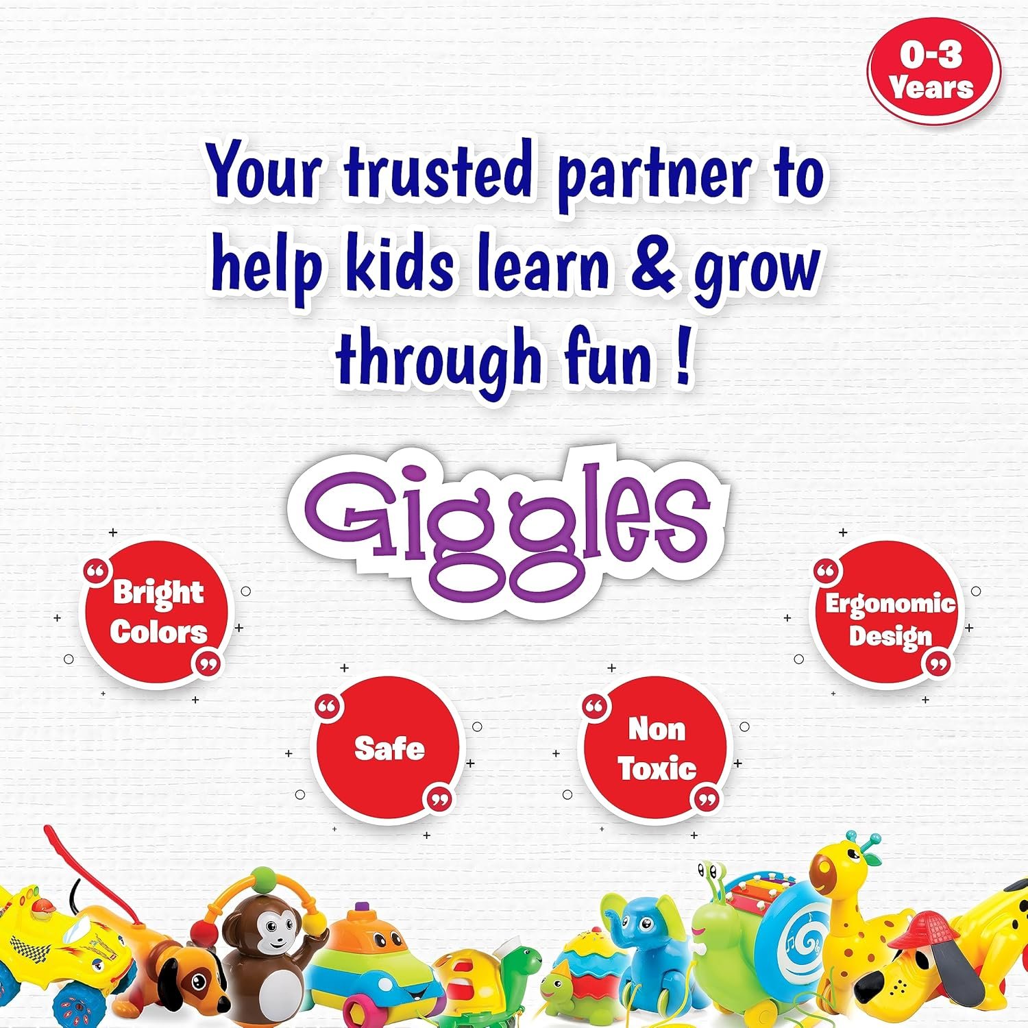 Giggles Funskool Walk N Drive Truck, Fun & Development Toy for Babies, Encourage Walking In Infants, Improve Balance & Coordination, Stimulate Senses, Multicolour, Gift Set for Kids, Ages 18+ Months - Image 6