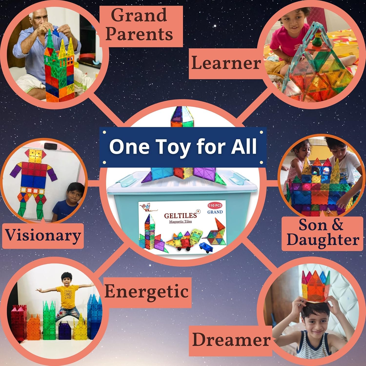 Freedom- 32 Pcs Of Magnetic Tiles Building Blocks Toys With Storage Box Constructing And Creative Learning Educational Next Generation Multicolor Stem Toy For Kids Age 3+ (32 Pcs Set) - Image 2