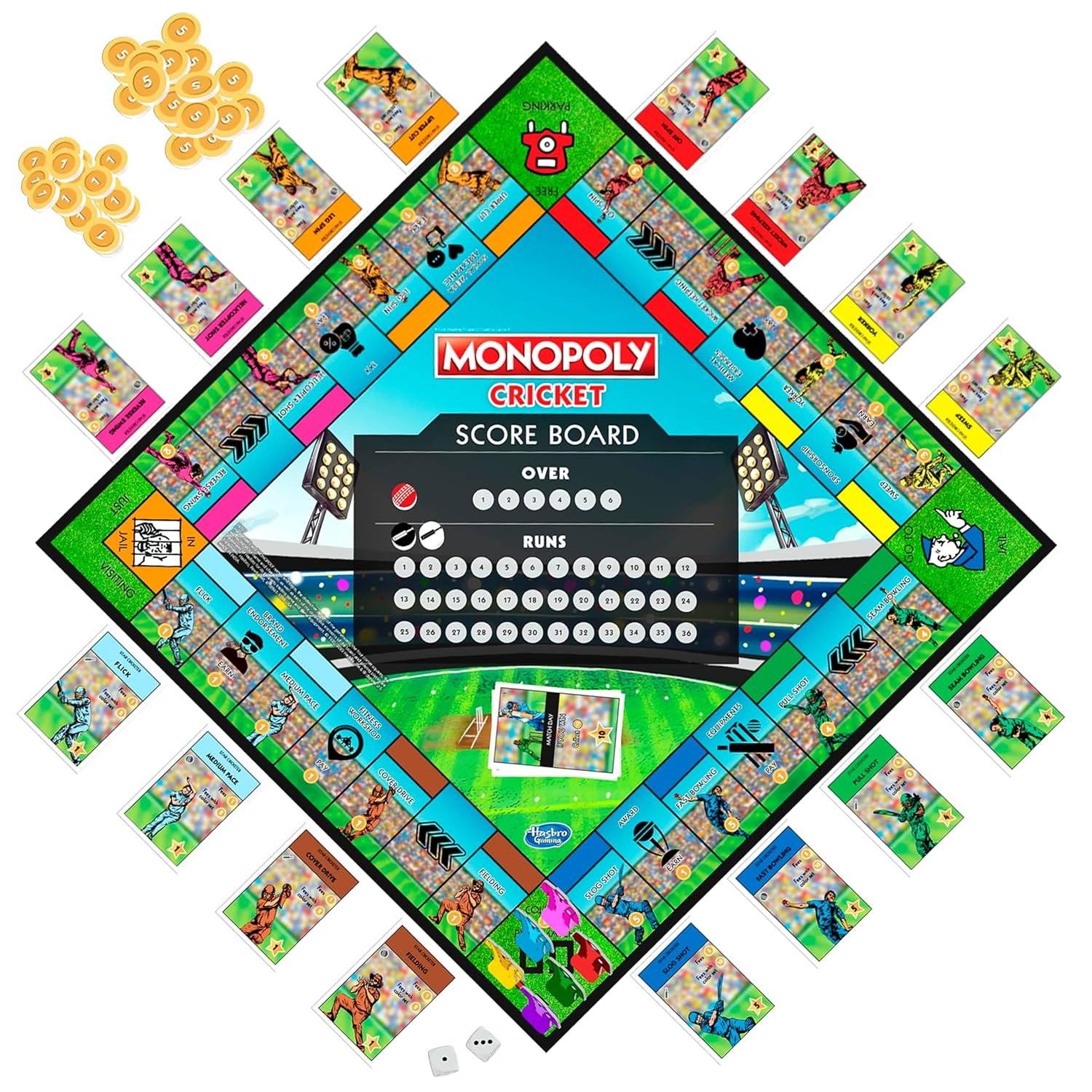 Monopoly Cricket Board Game | Cricket-Themed Monopoly Board Game for Families and Kids | for Ages 8+ | for 2 to 6 Players | Birthday Gift for Kids & Families - Image 5