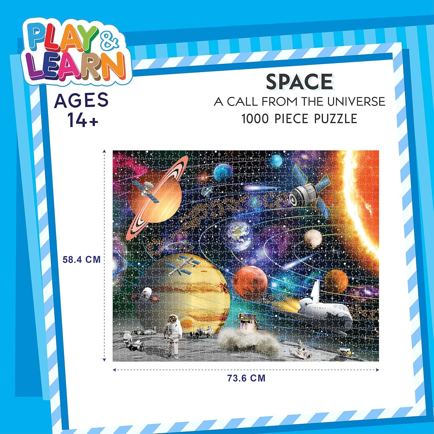 Play & Learn Funskool Space Jigsaw Puzzle Game for Kids, 1000 Pieces, Educational, Learning & Development, Fun Activity Toy for Childrens, Gift Set for Kid, Age 3+ Years - Image 5