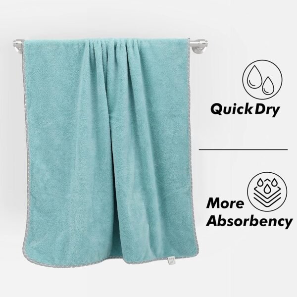 UrbanLeaf Microfiber Large Bath Towel | Quick Dry Super Absorbent - Bath Towel for Men and Women | Green | Towel for Bath, Travel, Gym, Beach, Pool, and Yoga (70 X 140 CMs) - Image 5