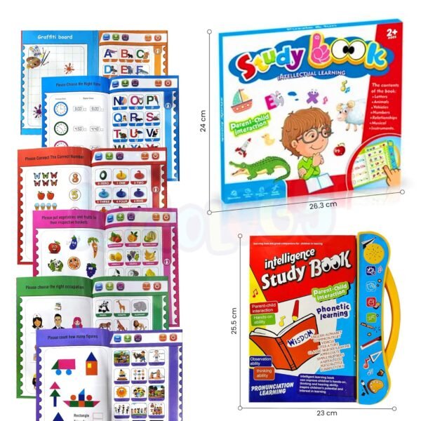 Kidology Electronic Educational Musical Phonetic Learning Interactive Children\'s ABC Letters, Words, Numbers, Shapes, Sound Colorful Talking Book for 0-3 Year Kids - Image 2