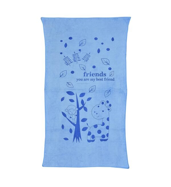 Combo of Kids Bath Towel for Girls Boys -Premium Microfiber Quick Drying Towels for Unisex Kids - Cartoon Print Wash Dry Cloth Towel for Babies Toddlers, 60 x 120 CM, Blue & Purple - Image 2