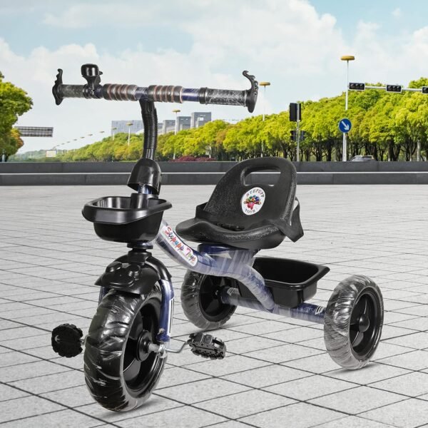 Tricycle for Kids Green Colour with Basket Baby Tricycle for Baby boy or Baby Girl Kids trikes or Toddler Tricycle for 1-4 Years Kids (Dark Blue) - Image 2