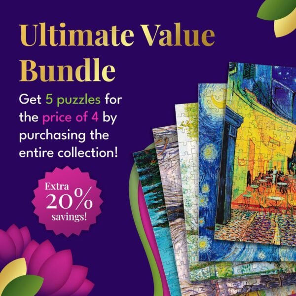Vincent Van Gogh Wooden Jigsaw Puzzle (140 Pieces) for Adults and Kids | 5 Box Collection Painting Puzzle | Brain Booster Games & Toys for Above 7-10 Years | Gifts for Teenagers - Image 2