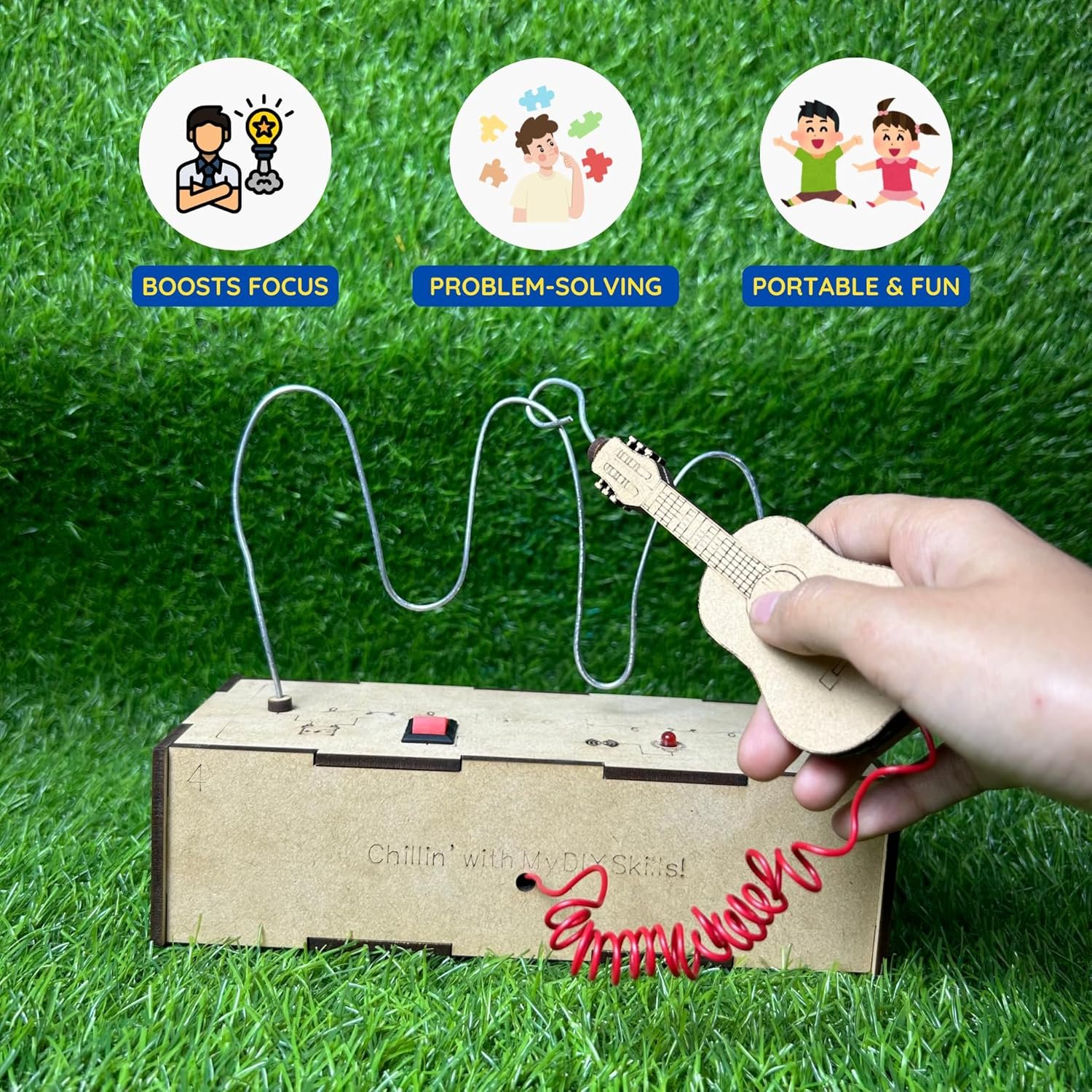 Electric Wooden Buzzer Maze – Focus & Problem-Solving Toy | Brain Teaser & Travel Toy for 3-6 Year Old Kids | Fun Birthday Gift for Boys & Girls - Image 3