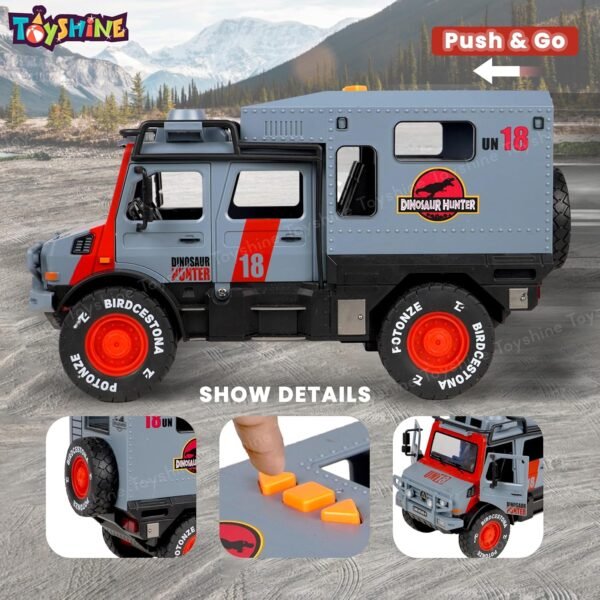 Toyshine Friction Powered Squat Truck Toy with Opening Doors, Light & Music Model Collection Educational Learning Toys for Kids 3-7 Years, Blue - Image 5