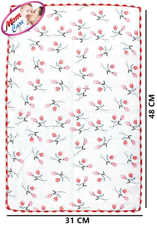 MOM CARE Cotton Hand Towels for Babies Extra Soft/Quick Dry/Strong Water Absorbent/Napkins Towel for Kids, Boys and Girls Pack of 4 White 31x 48 cm - Image 2