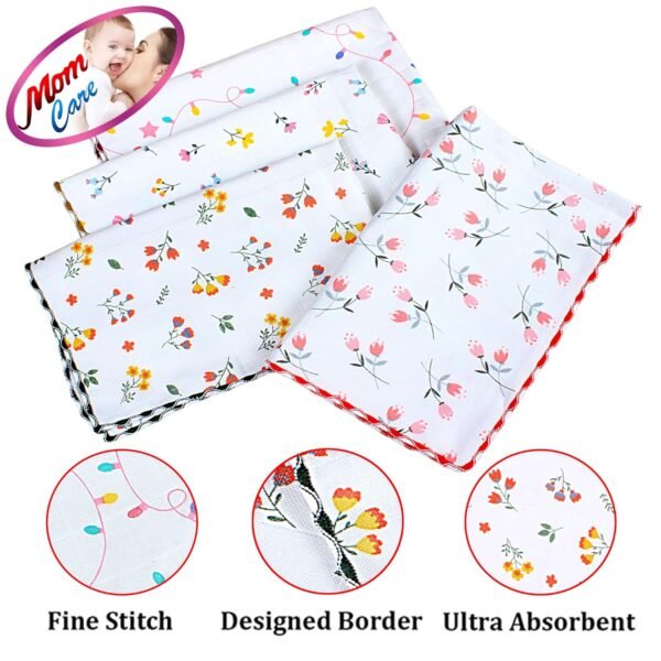 MOM CARE Cotton Hand Towels for Babies Extra Soft/Quick Dry/Strong Water Absorbent/Napkins Towel for Kids, Boys and Girls Pack of 4 White 31x 48 cm - Image 6
