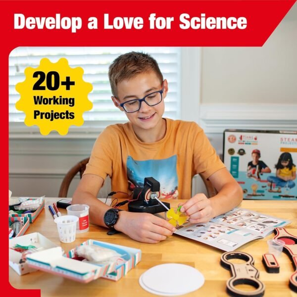 Butterfly Edufields 20+ Science Experiment Kit | Toys for Boys 5 6 7 8 9 10 Year Old | Birthday Gift for Boys Girls Age 6-10 8-10 | DIY STEM Projects Kit| Build 20+ Motor Machines | Electric kit - Image 4