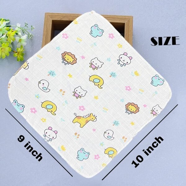 7 Pcs Muslin Cotton Cloth Premium Baby Washcloth for New Born, Washable, Reusable, Absorbent, Extra Soft Face Towels/Hankies for Babies, Stars, Balloons Print - Image 2