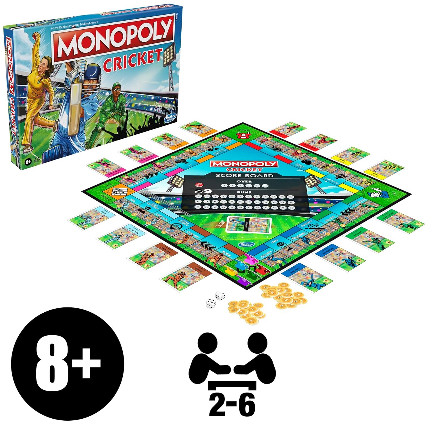 Monopoly Cricket Board Game | Cricket-Themed Monopoly Board Game for Families and Kids | for Ages 8+ | for 2 to 6 Players | Birthday Gift for Kids & Families - Image 6