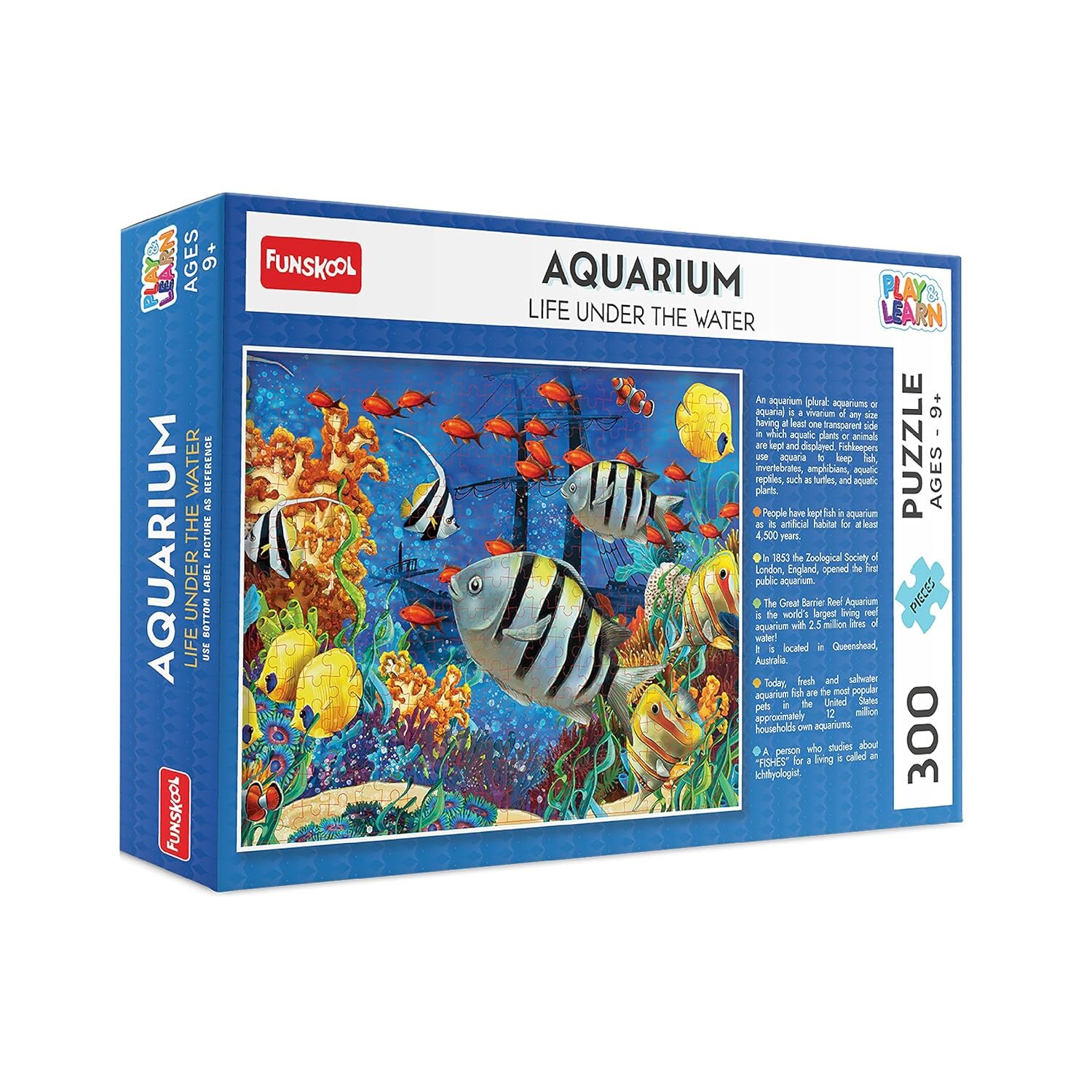 Play & Learn Funskool Aquarium Jigsaw Puzzle Game for Kids, 300 Pieces, Educational, Learning & Development, Fun Activity Toy for Childrens, Gift Set for Kid, Age 9+ Years - Image 3