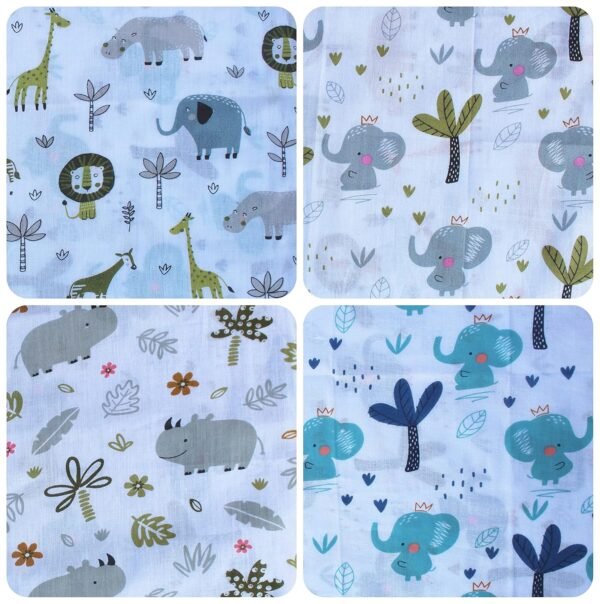Trance Home Linen Super Soft 100% Cotton Thin Malmal Face Towels | Reusable Hygiene Wash Cloth | Napkin For New Babies | Soft Hankies For Children (Small 40 X 40 Cm, Baby Pug - Pack Of 5 Pcs), 200 Tc - Image 4